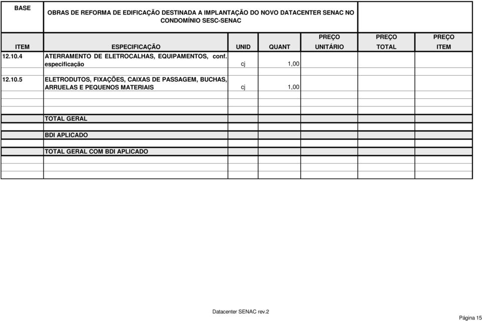 5 ELETRODUTOS, FIXAÇÕES, CAIXAS DE PASSAGEM, BUCHAS,