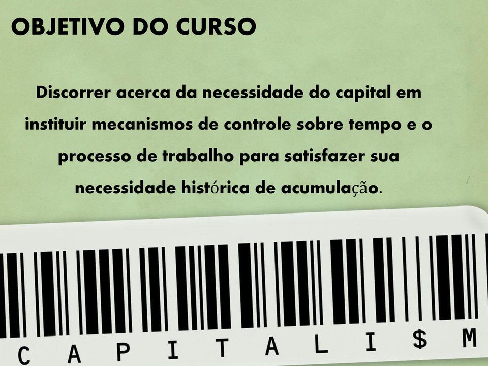 de controle sobre tempo e o processo de