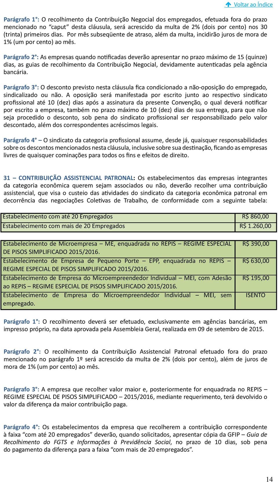 Parágrafo 2 : As empresas quando notificadas deverão apresentar no prazo máximo de 15 (quinze) dias, as guias de recolhimento da Contribuição Negocial, devidamente autenticadas pela agência bancária.