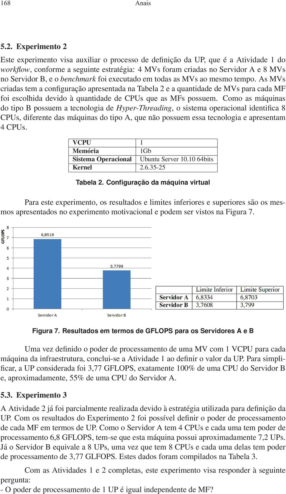 o benchmark foi executado em todas as MVs ao mesmo tempo.