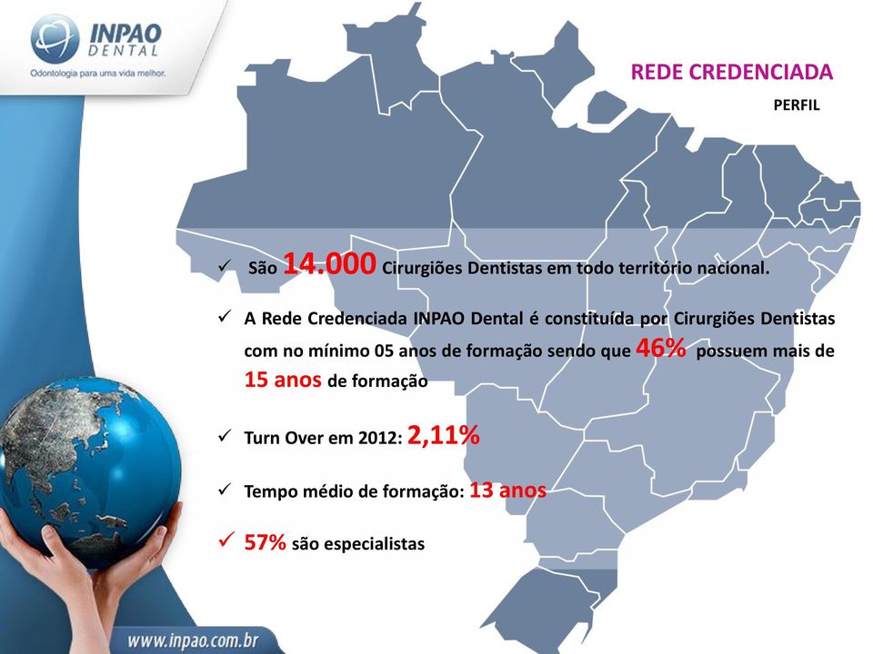 A Rede Credenciada INPAO Dental é constituída por Cirurgiões Dentistas com no