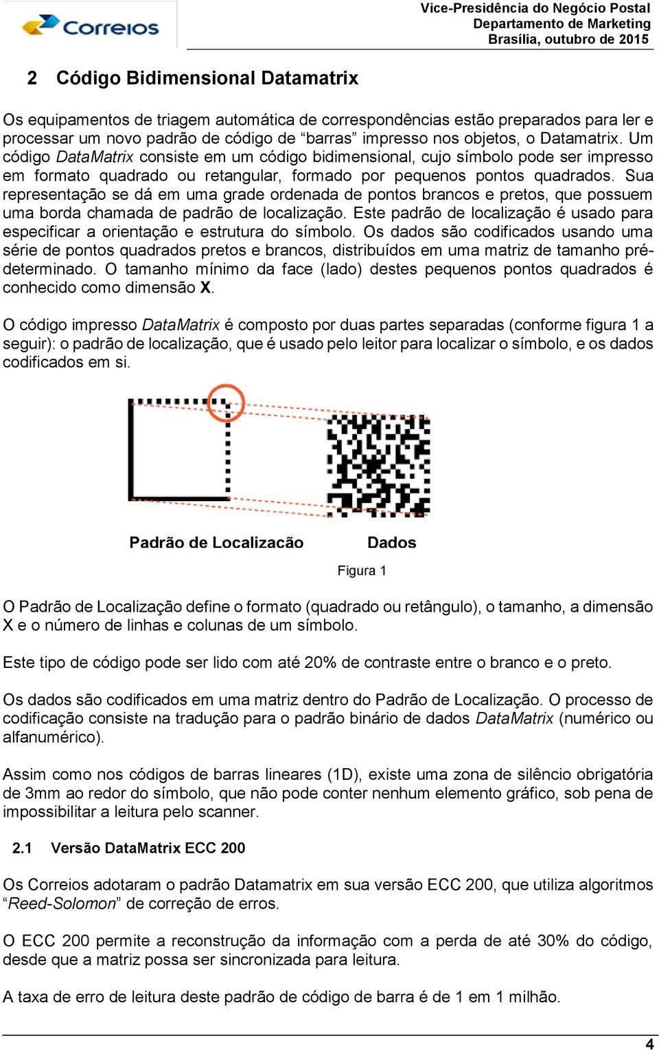 Sua representação se dá em uma grade ordenada de pontos brancos e pretos, que possuem uma borda chamada de padrão de localização.