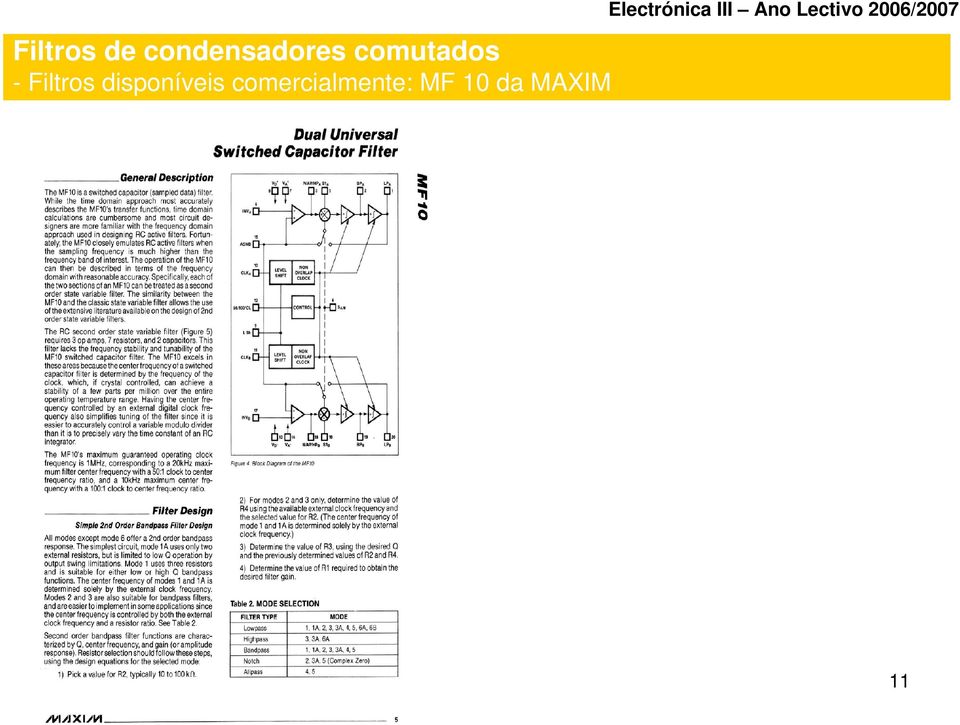 comutados - Filtros