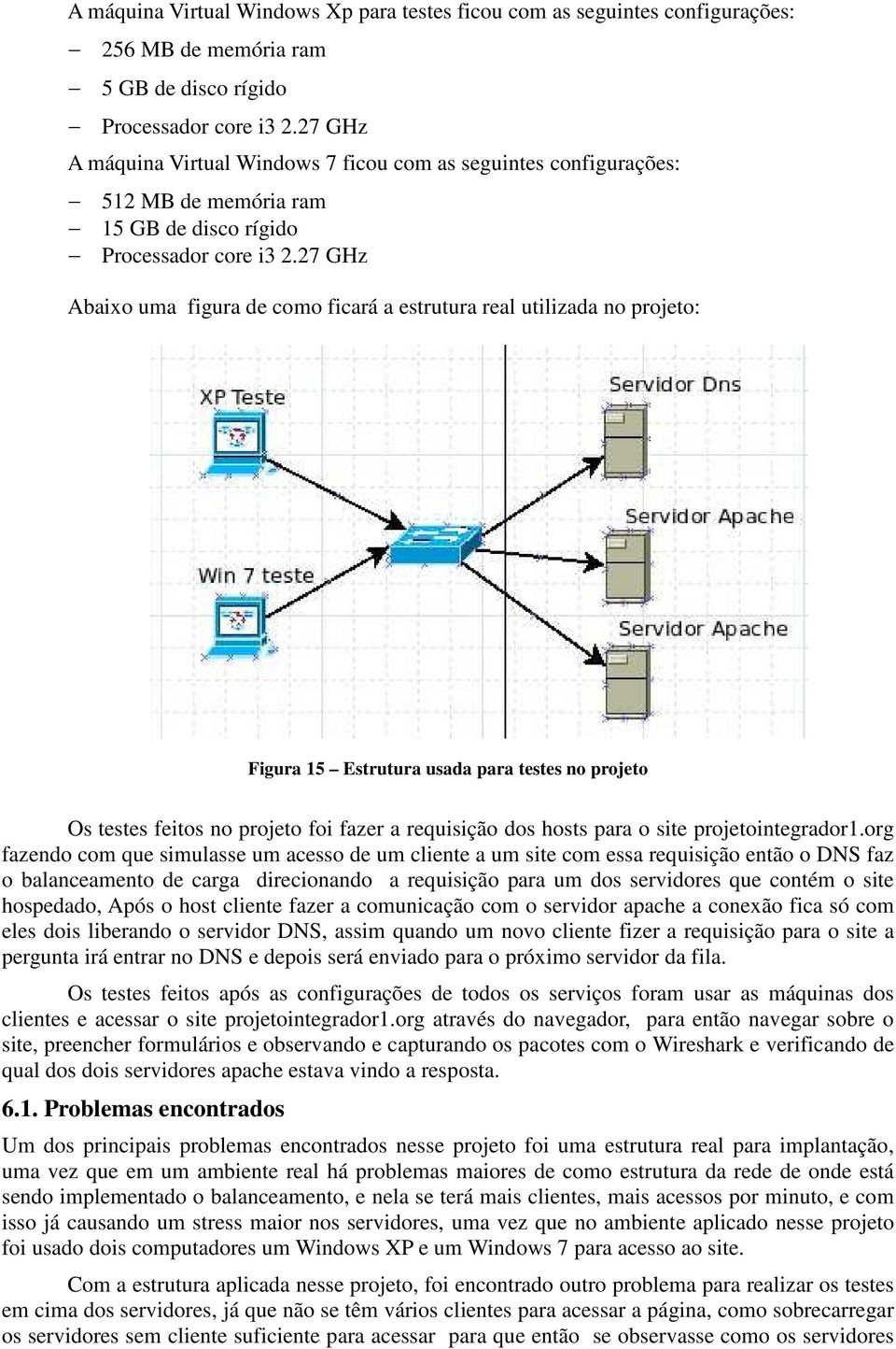 27 GHz Abaixo uma figura de como ficará a estrutura real utilizada no projeto: Figura 15 Estrutura usada para testes no projeto Os testes feitos no projeto foi fazer a requisição dos hosts para o