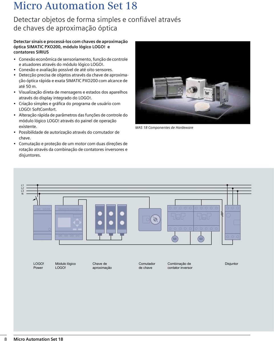 Detecção precisa de objetos através da chave de aproximação óptica rápida e exata SIMATIC PXO200 com alcance de até 50 m.