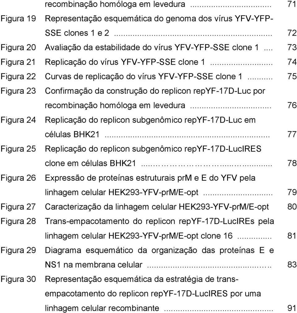 .. 75 Figura 23 Confirmação da construção do replicon repyf-17d-luc por recombinação homóloga em levedura... 76 Figura 24 Replicação do replicon subgenômico repyf-17d-luc em células BHK21.