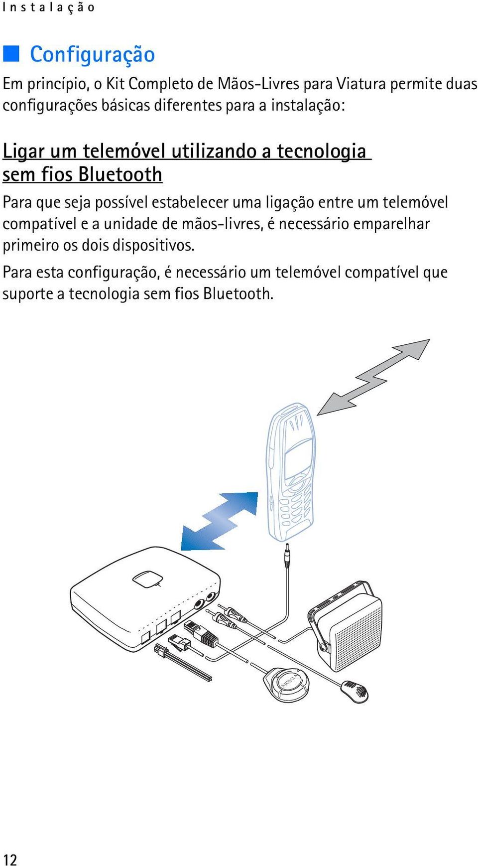 estabelecer uma ligação entre um telemóvel compatível e a unidade de mãos-livres, é necessário emparelhar primeiro os