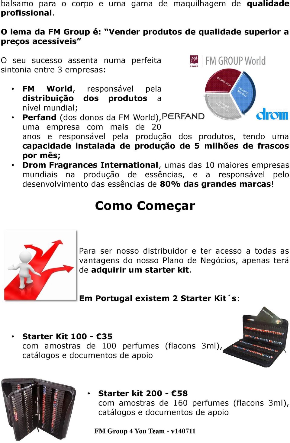 nível mundial; Perfand (dos donos da FM World), uma empresa com mais de 20 anos e responsável pela produção dos produtos, tendo uma capacidade instalada de produção de 5 milhões de frascos por mês;