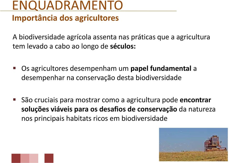 desempenhar na conservação desta biodiversidade São cruciais para mostrar como a agricultura pode