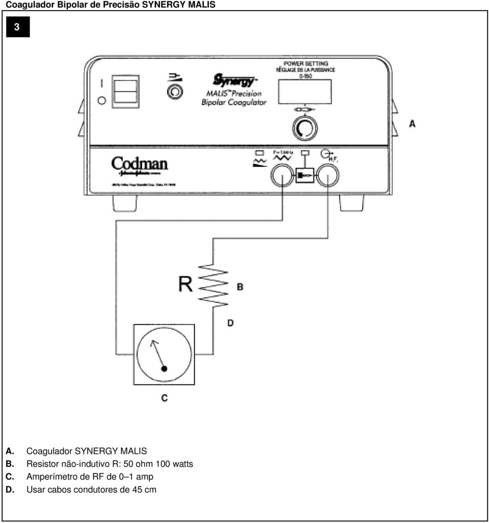 Resistor não-indutivo R: 50 ohm 100 watts C.