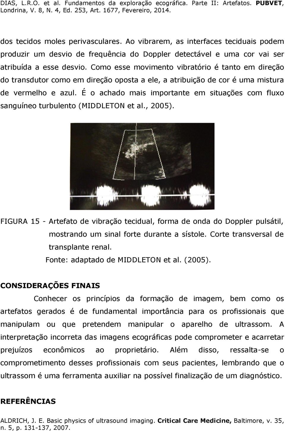 É o achado mais importante em situações com fluxo sanguíneo turbulento (MIDDLETON et al., 2005).