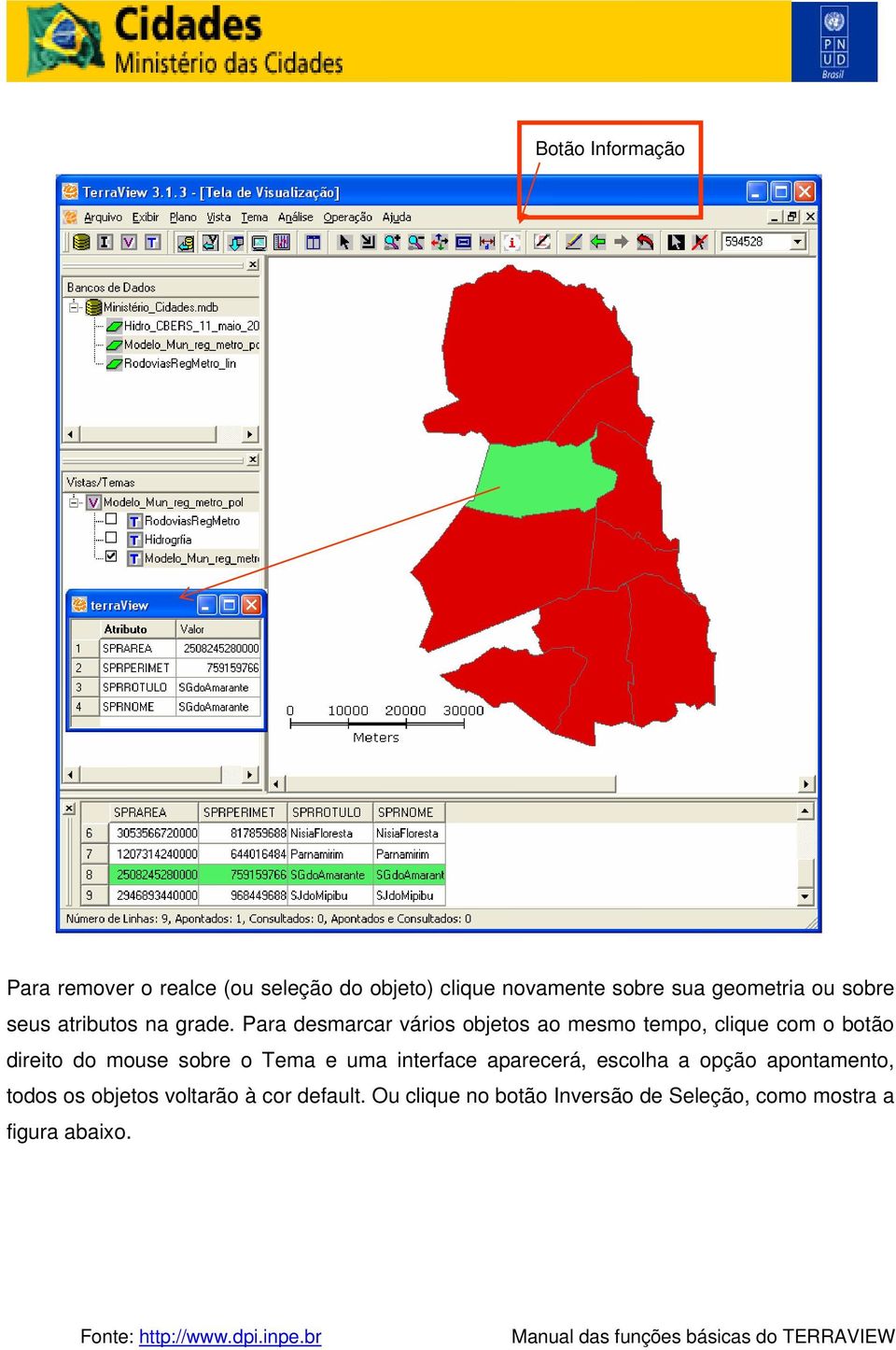 Para desmarcar vários objetos ao mesmo tempo, clique com o botão direito do mouse sobre o Tema e