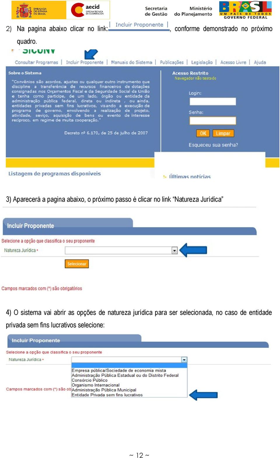 3) Aparecerá a pagina abaixo, o próximo passo é clicar no link Natureza