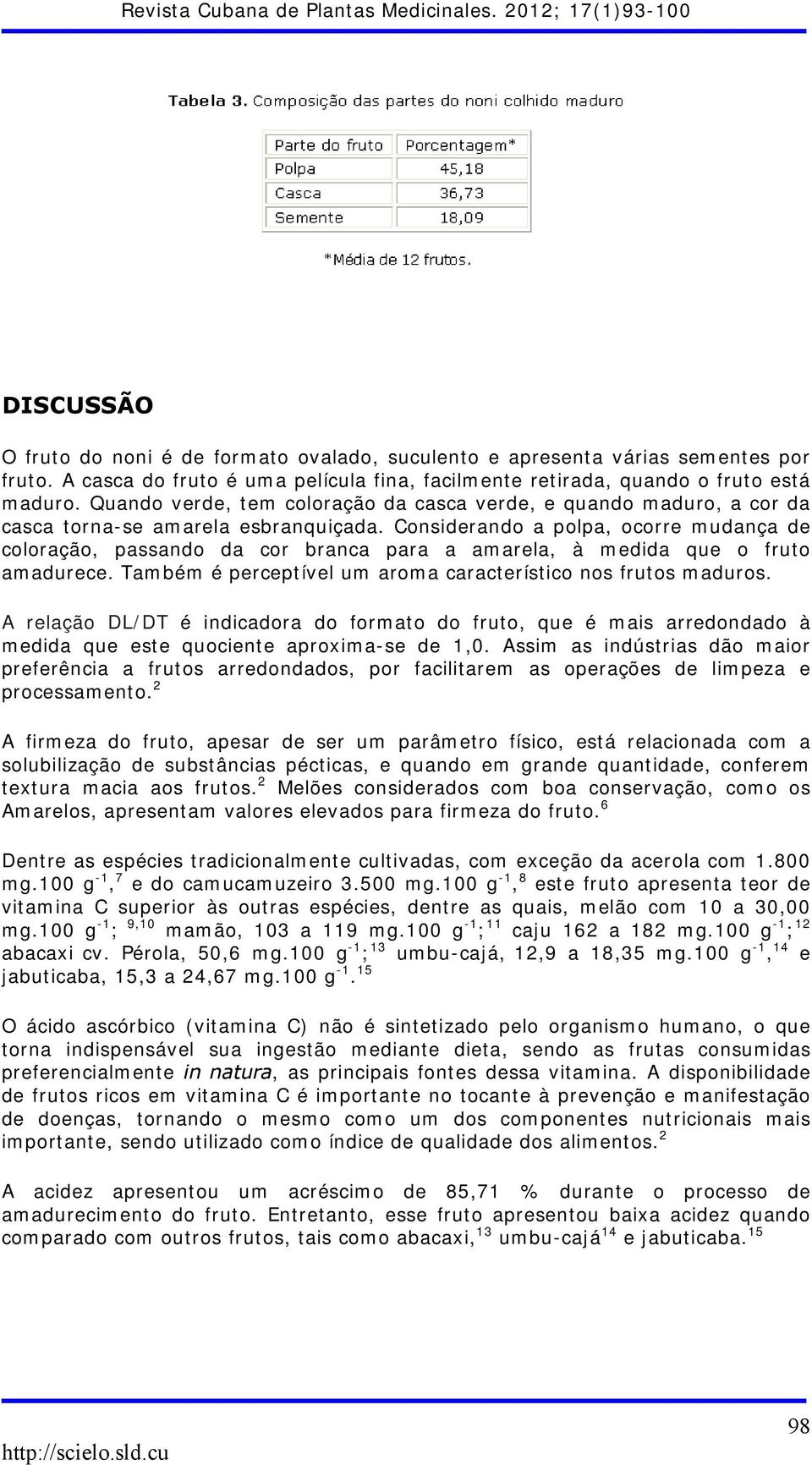 Considerando a polpa, ocorre mudança de coloração, passando da cor branca para a amarela, à medida que o fruto amadurece. Também é perceptível um aroma característico nos frutos maduros.