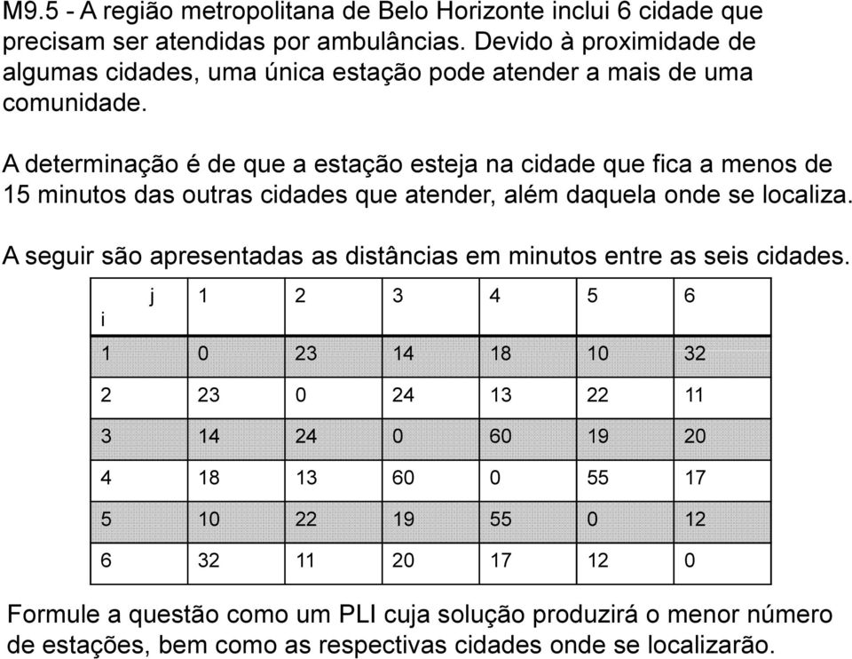 A determinação é de que a estação esteja na cidade que fica a menos de 15 minutos das outras cidades que atender, além daquela onde se localiza.