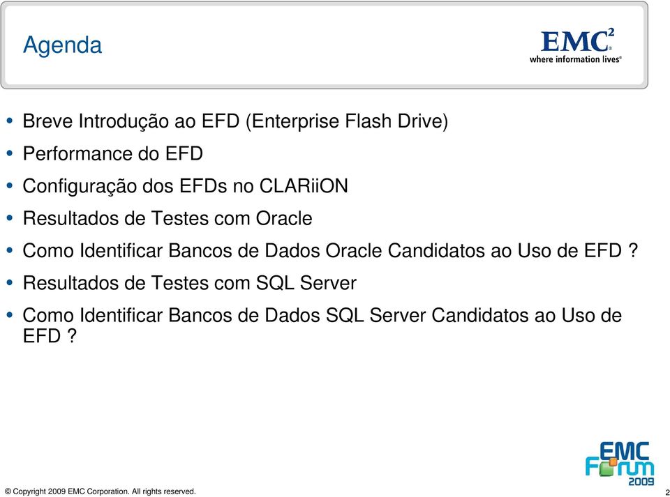 Identificar Bancos de Dados Oracle Candidatos ao Uso de EFD?