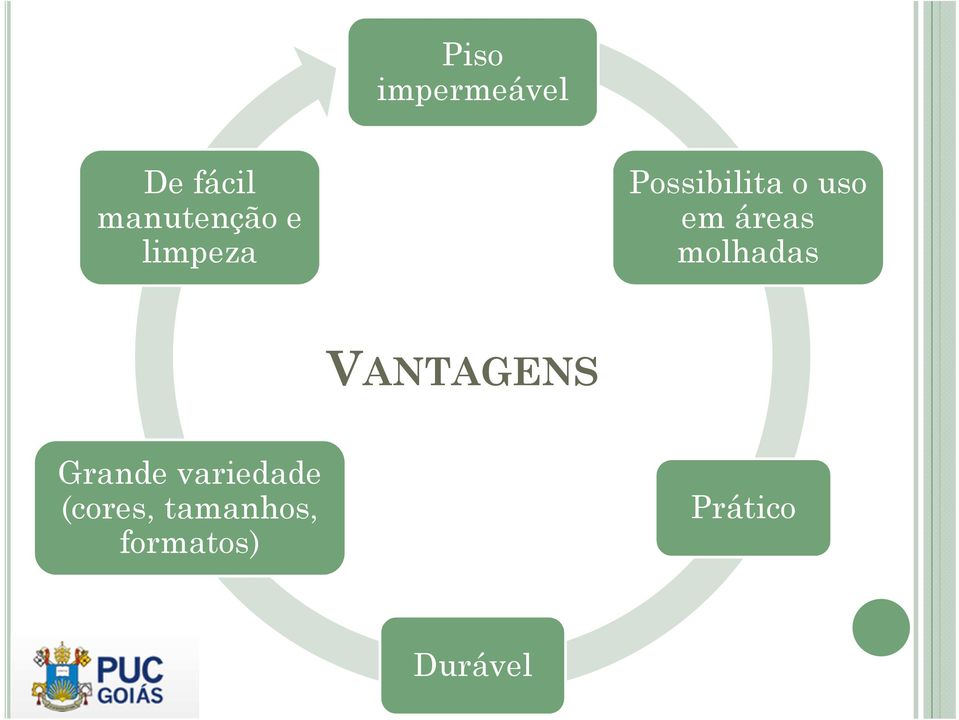 molhadas VANTAGENS Grande variedade