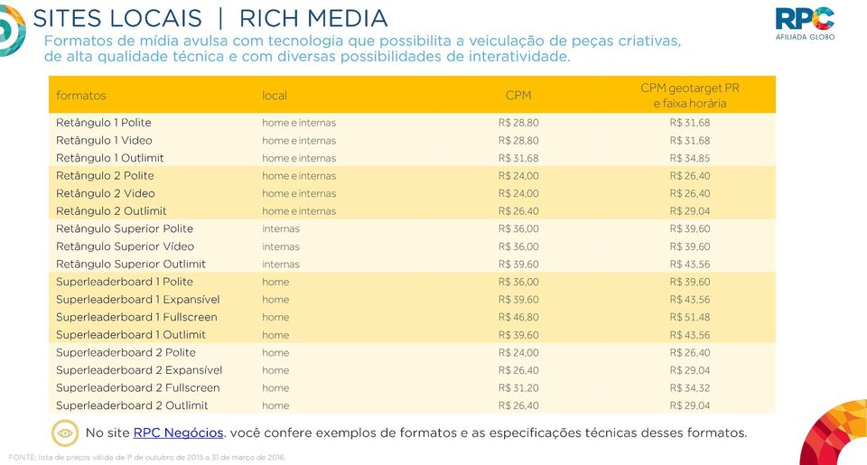 R$ 36,00 R$ 39,60 internas R$ 39,60 R$ 43,56 R$ 36,00 R$ 39,60 R$ 39,60 R$ 43,56 R$ 46,80 R$ 51,48 R$ 39,60 R$ 43,56 R$ 24,00 R$