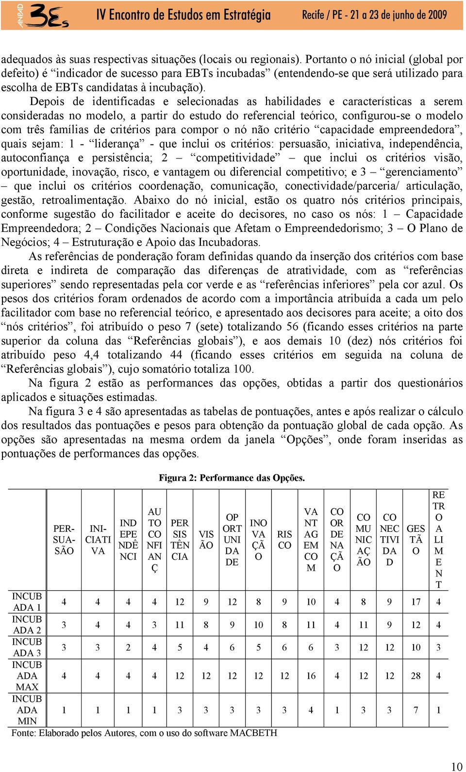 Depois de identificadas e selecionadas as habilidades e características a serem consideradas no modelo, a partir do estudo do referencial teórico, configurou-se o modelo com três famílias de