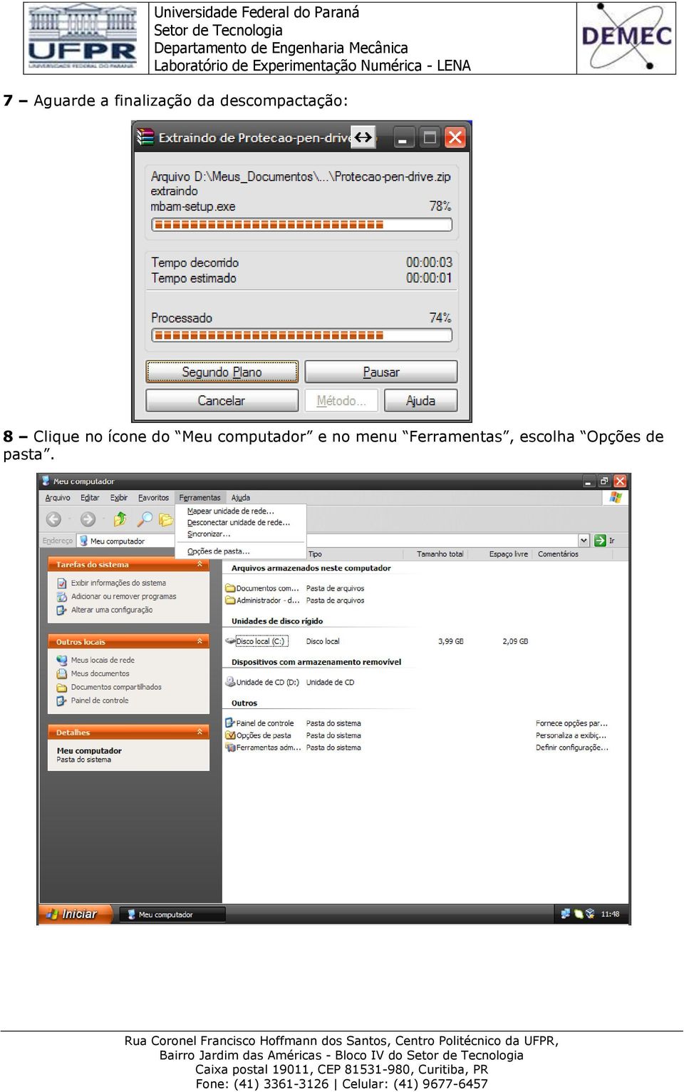 ícone do Meu computador e no