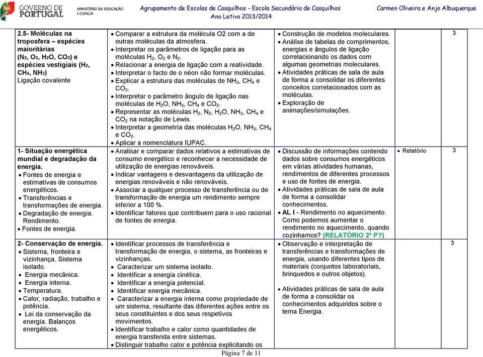 Sistema, fronteira e vizinhança. Sistema isolado. Energia mecânica. Energia interna. Temperatura. Calor, radiação, trabalho e potência. Lei da conservação da energia. Balanços energéticos.