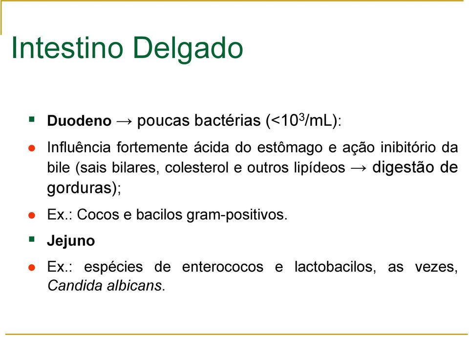 colesterol e outros lipídeos digestão de gorduras); Ex.