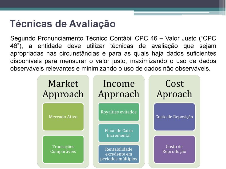 circunstâncias e para as quais haja dados suficientes disponíveis para mensurar o valor