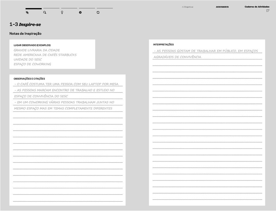 CONVIVÊNCIA OBSERVAÇÕES E CITAÇÕES - O CAFÉ COSTUMA TER UMA PESSOA COM SEU LAPTOP POR MESA - AS PESSOAS MARCAM ENCONTRO DE TRABALHO E