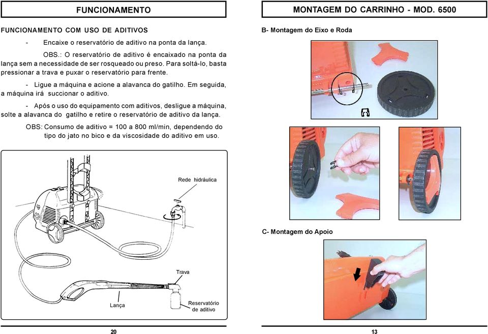 - Ligue a máquina e acione a alavanca do gatilho. Em seguida, a máquina irá succionar o aditivo.