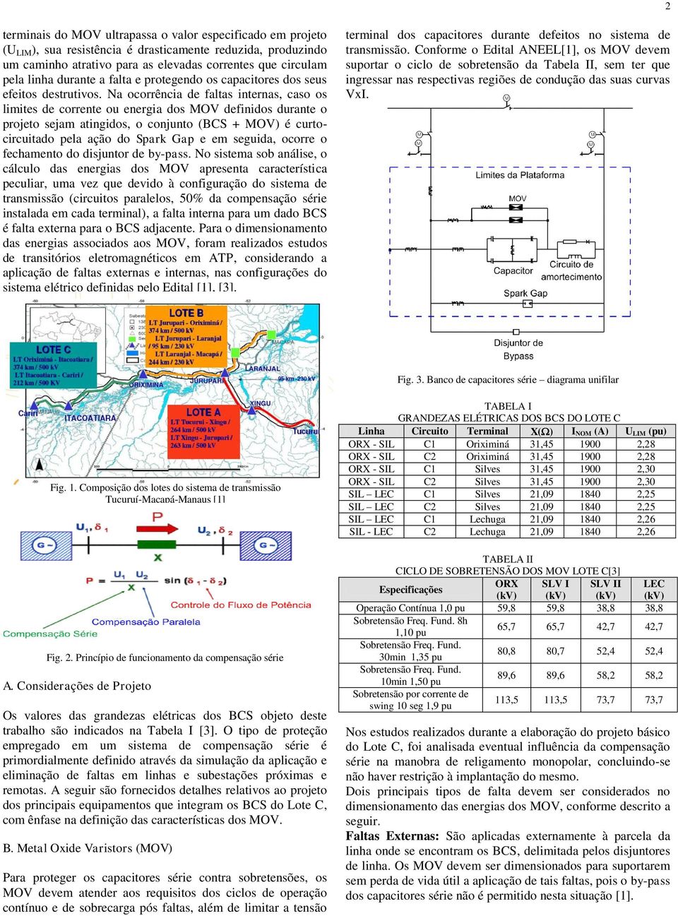 Na ocorrência de faltas internas, caso os limites de corrente ou energia dos MOV definidos durante o projeto sejam atingidos, o conjunto (BCS + MOV) é curtocircuitado pela ação do Spark Gap e em