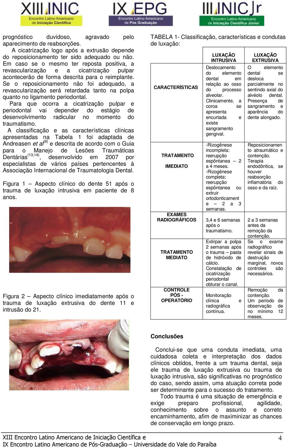 Se o reposicionamento não foi adequado, a revascularização será retardada tanto na polpa quanto no ligamento periodontal.