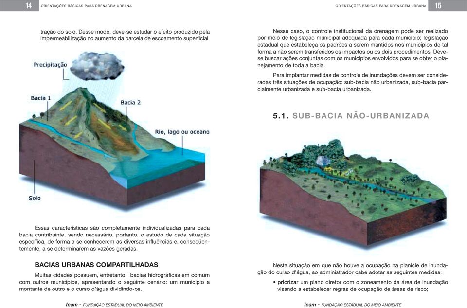 municípios de tal forma a não serem transferidos os impactos ou os dois procedimentos. Devese buscar ações conjuntas com os municípios envolvidos para se obter o planejamento de toda a bacia.