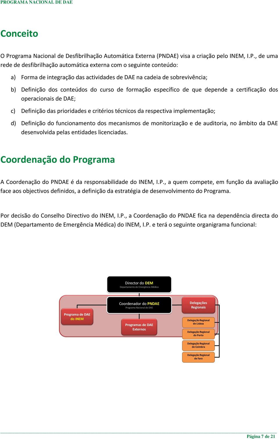 DAE) visa a criação pelo INEM, I.P.