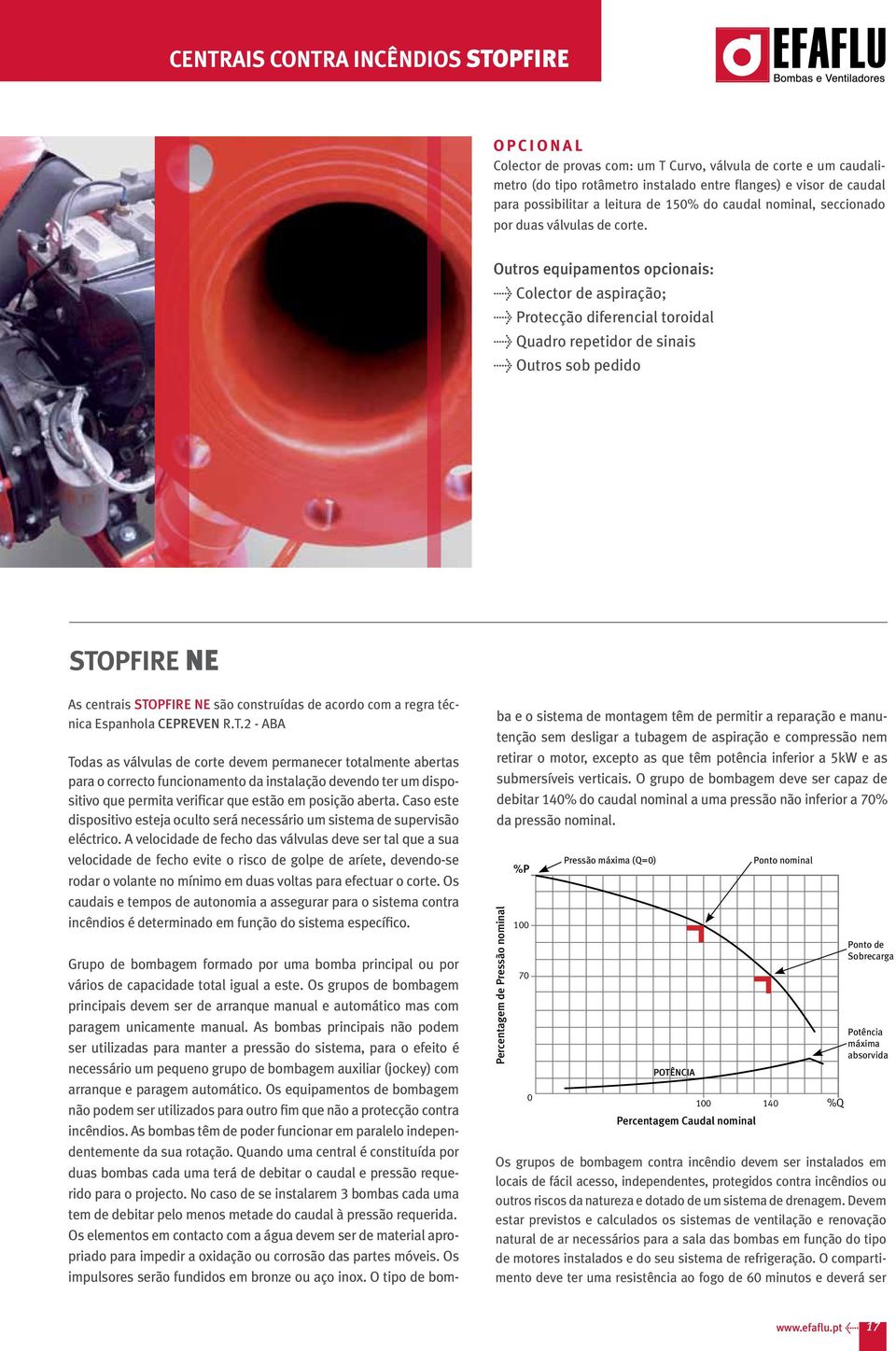 Outros equipamentos opcionais: > Colector de aspiração; > Protecção diferencial toroidal > Quadro repetidor de sinais > Outros sob pedido STOPFIRE NE As centrais STOPFIRE NE são construídas de acordo