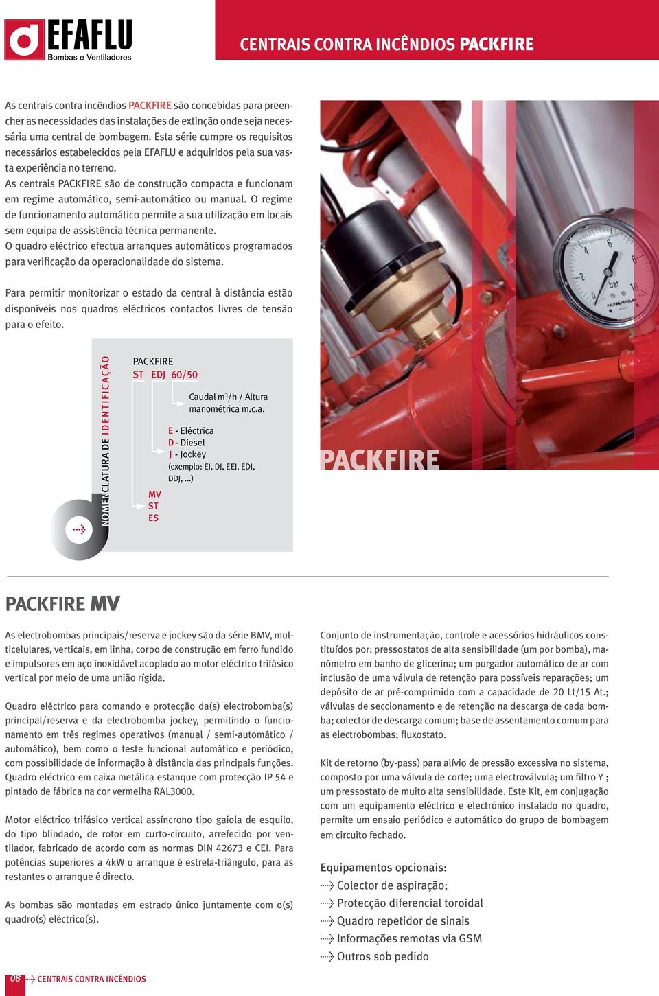 As centrais PACKFIRE são de construção compacta e funcionam em regime automático, semi-automático ou manual.