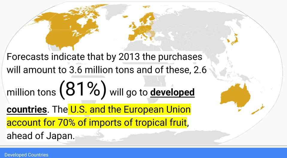 6 million tons (81%) will go to developed countries. The U.S.