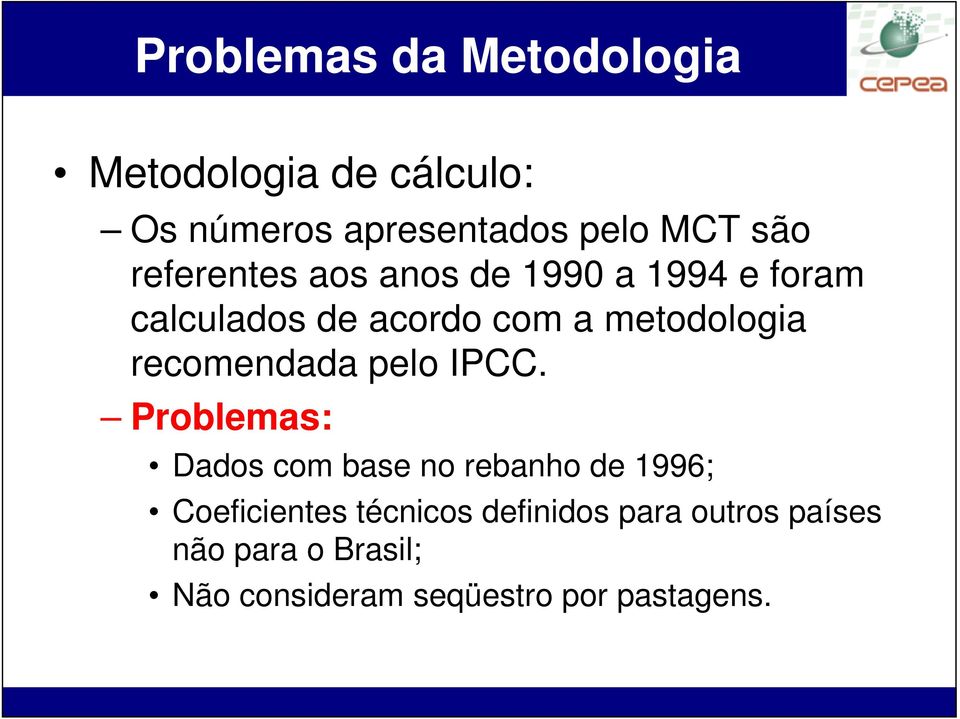 recomendada pelo IPCC.