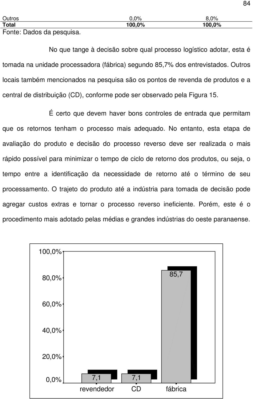 É certo que devem haver bons controles de entrada que permitam que os retornos tenham o processo mais adequado.