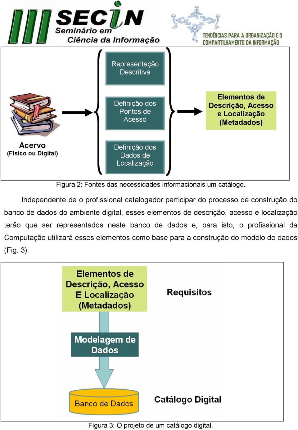 Independente de o profissional catalogador participar do processo de construção do banco de dados do ambiente digital, esses elementos de descrição, acesso