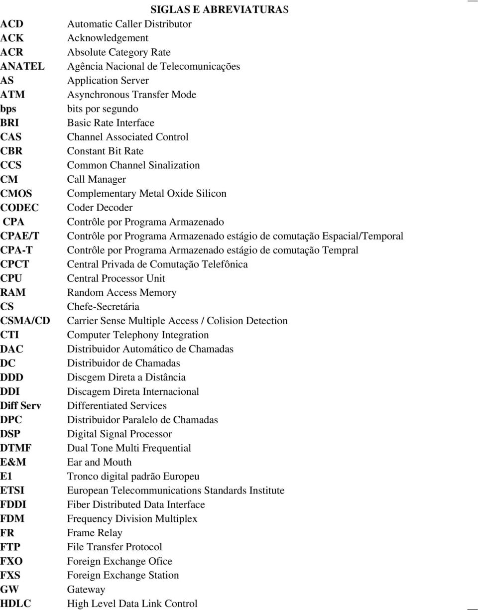 Interface Channel Associated Control Constant Bit Rate Common Channel Sinalization Call Manager Complementary Metal Oxide Silicon Coder Decoder Contrôle por Programa Armazenado Contrôle por Programa