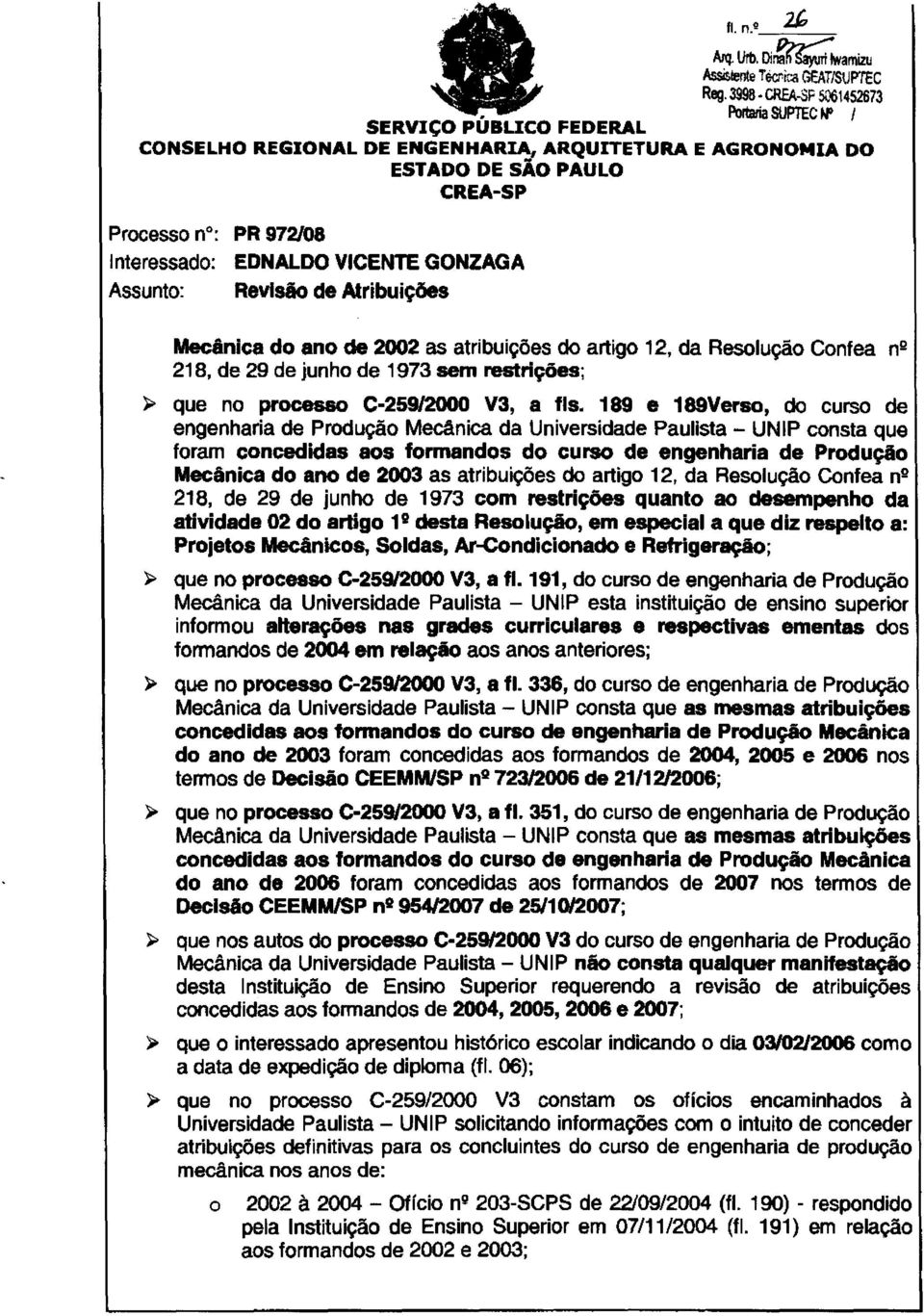 que no processo C-25912000 V3, a fls.