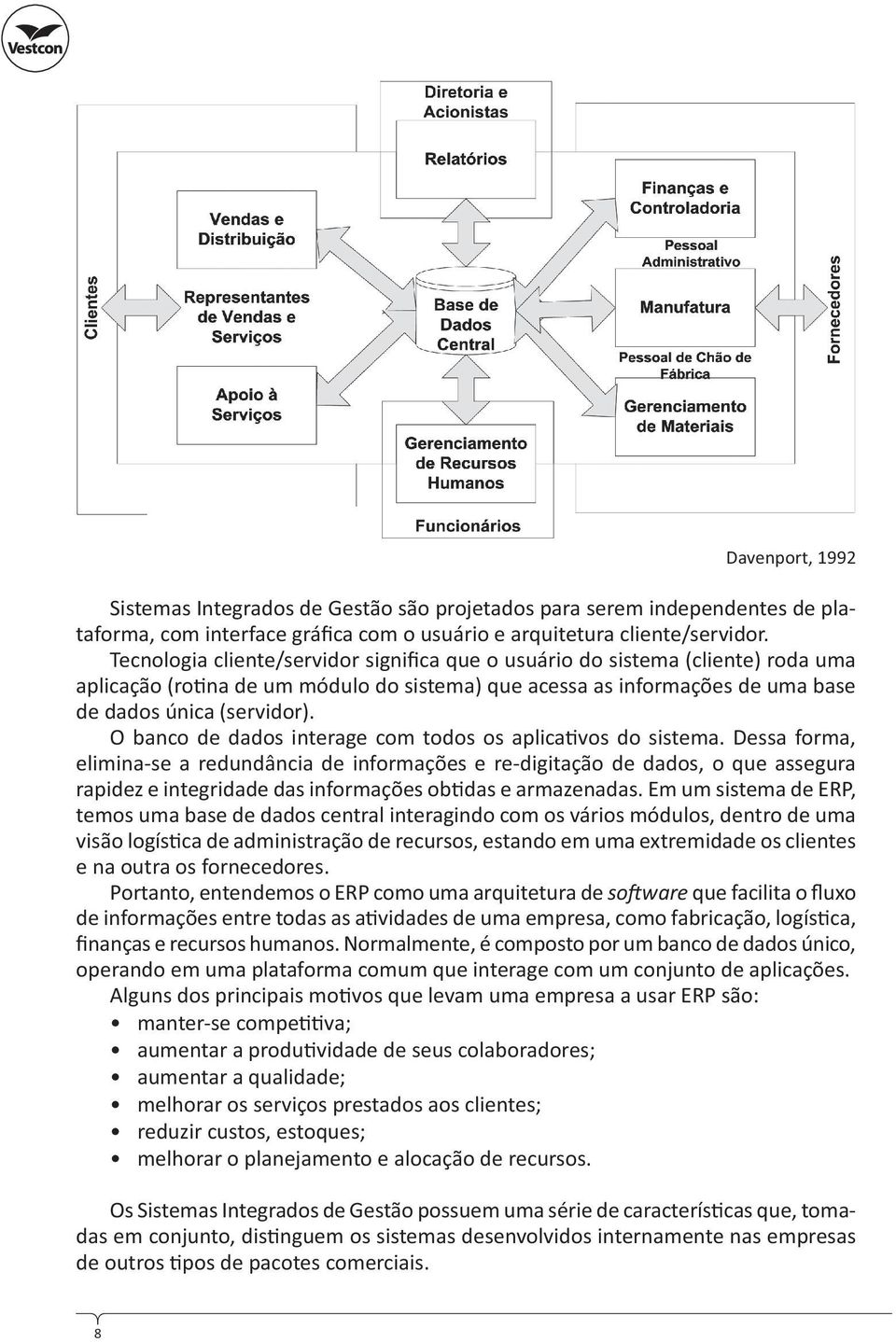 O banco de dados interage com todos os aplica vos do sistema.