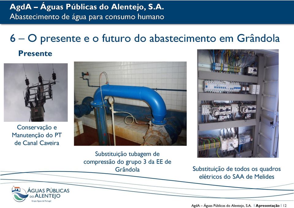 tubagem de compressão do grupo 3 da EE de Grândola Substituição