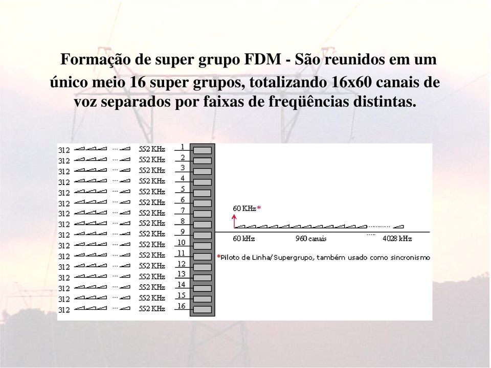 grupos, totalizando 16x60 canais de