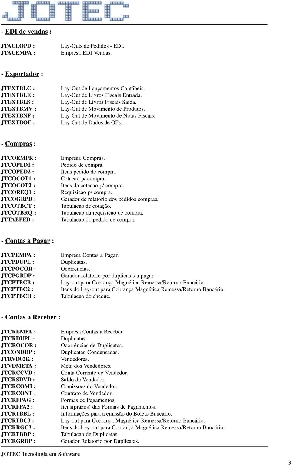 Lay-Out de Movimento de Produtos. Lay-Out de Movimento de Notas Fiscais. Lay-Out de Dados de OFs.