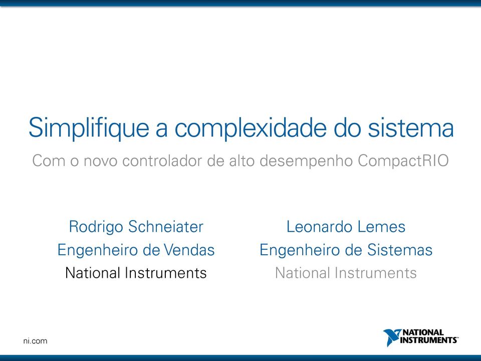 Schneiater Engenheiro de Vendas National Instruments