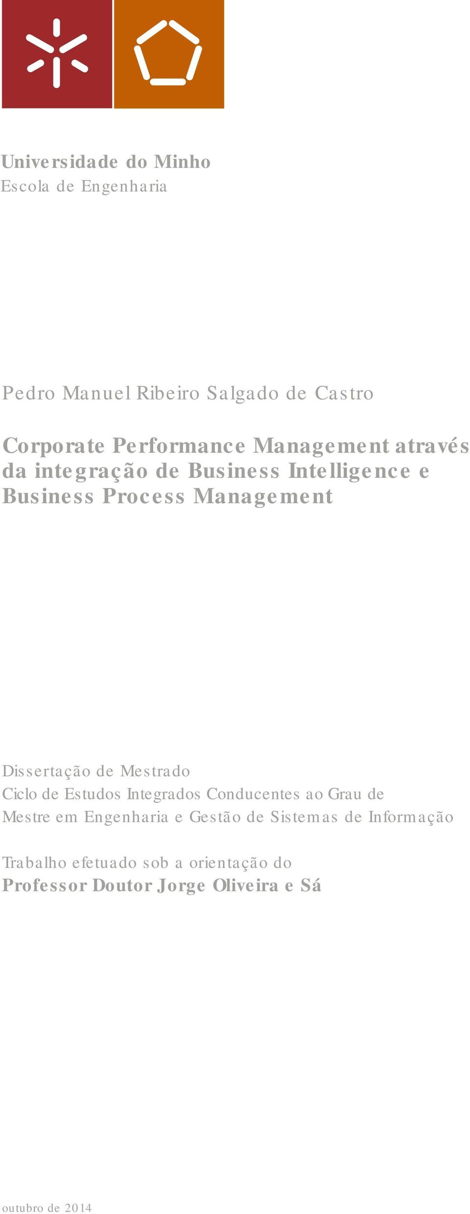 Mestrado Ciclo de Estudos Integrados Conducentes ao Grau de Mestre em Engenharia e Gestão de Sistemas