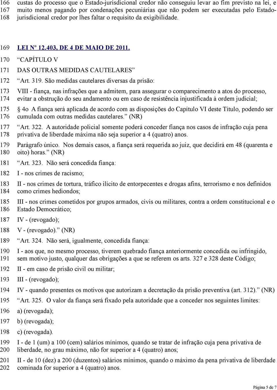 169 170 171 172 173 174 175 176 177 178 179 180 181 182 183 184 185 186 187 188 189 190 191 192 193 194 195 196 197 198 199 200 201 202 LEI Nº 12.403, DE 4 DE MAIO DE 2011.