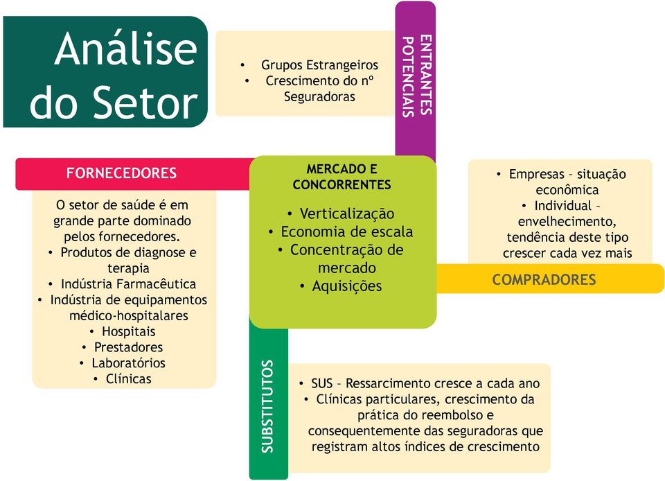 CONCORRENTES Verticalização Economia de escala Concentração de mercado Aquisições Empresas situação econômica Individual envelhecimento, tendência deste tipo crescer cada