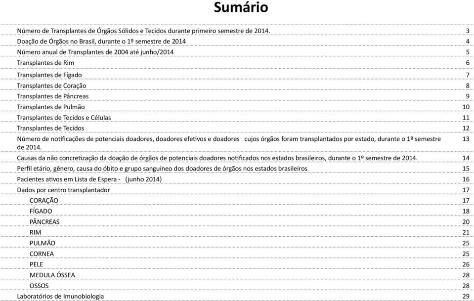 de Pâncreas 9 Transplantes de Pulmão 1 Transplantes de Tecidos e Células 11 Transplantes de Tecidos 12 Número de notificações de potenciais doadores, doadores efetivos e doadores cujos órgãos foram